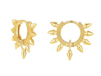 Teall Gold Spiked Huggie Hoop Earrings l Hypoallergenic
