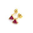 Teall Gold Triangle Coloured Gemstone Stud Earrings l Hypoallergenic