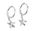Teall Hoop Earrings with Starfish Drop Pendant l Hypoallergenic
