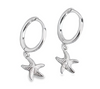 Teall Hoop Earrings with Starfish Drop Pendant l Hypoallergenic
