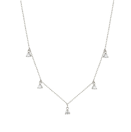 Necklace with small triangular pendants on a white background