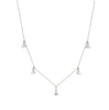 Necklace with small triangular pendants on a white background