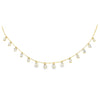 Gold Multiple Rectangle Drop Pendant Necklace with Clear Gemstone Detailing by Teall