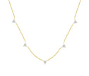 Gold Necklace with Three Round Clear Stone Pendant Detailing by Teall