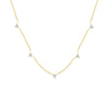 Gold Necklace with Three Round Clear Stone Pendant Detailing by Teall