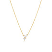 Teall Gold Chain Necklace with Pearl and Clear Stone Detailing
