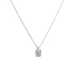 Silver Chain Necklace with Clear Rectangle Gemstone Detailing by Teall