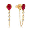 Teall Coloured Teardrop Stud Earrings with Clear Gemstone Drop Detailing l Hypoallergenic
