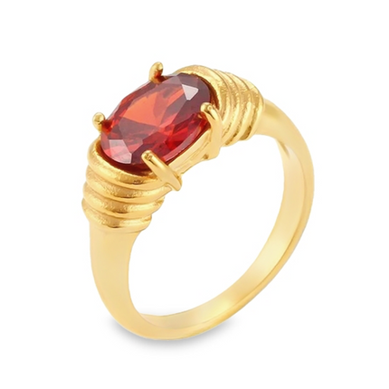 Teall Statement Gold Ring with Coloured Gemstone Detailing