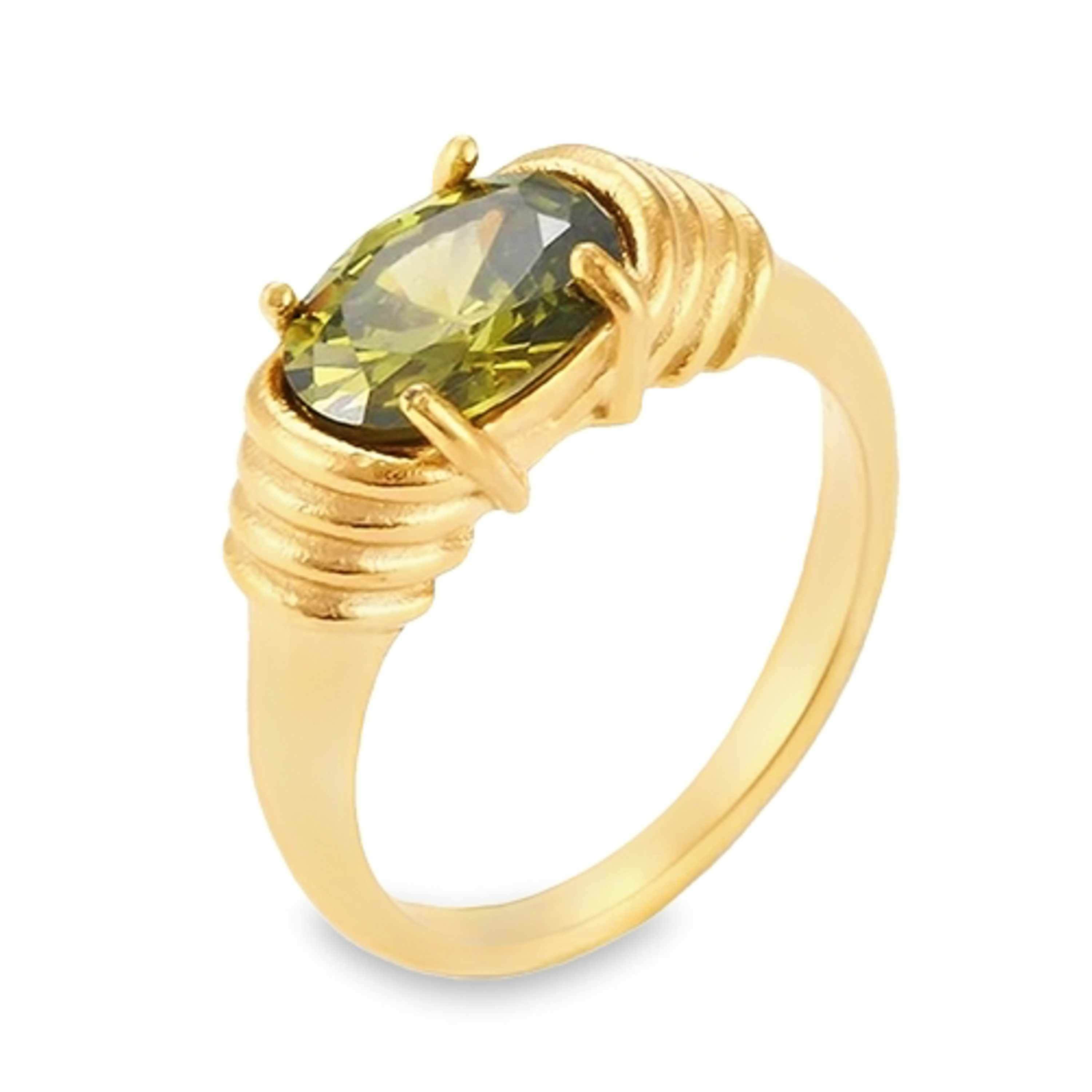 Teall Statement Gold Ring with Coloured Gemstone Detailing