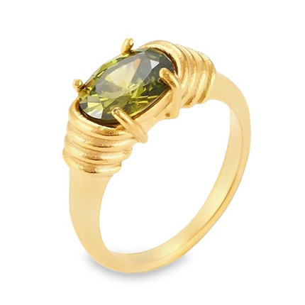Teall Statement Gold Ring with Coloured Gemstone Detailing