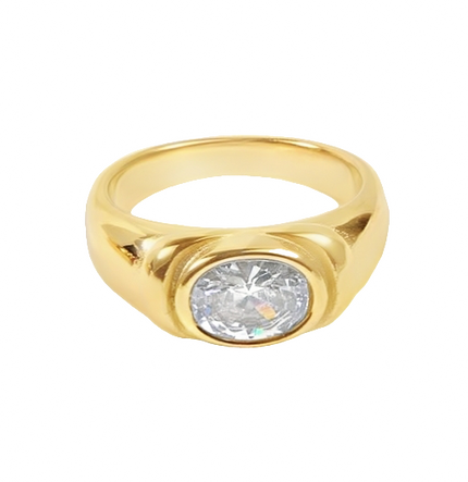 Teall Signet Ring With Coloured Gemstone Detailing