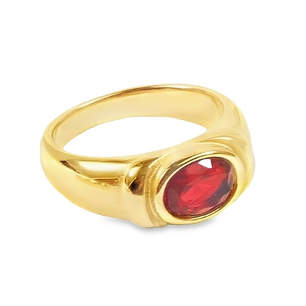 Teall Signet Ring With Coloured Gemstone Detailing