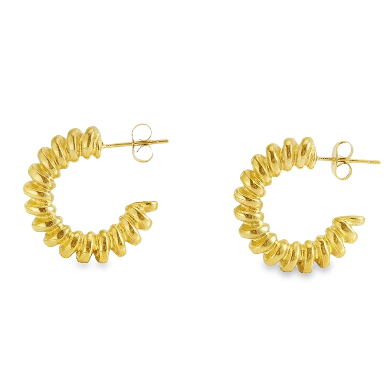 Tilly - Gold stud hoop earrings