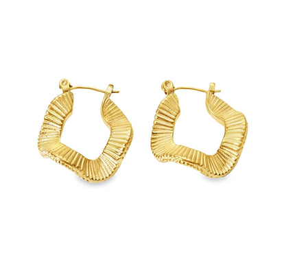 Gold Curved Hoop Earrings by Teall