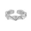 Teall Silver Adjustable Textured Ring
