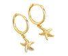 Teall Hoop Earrings with Starfish Drop Pendant l Hypoallergenic