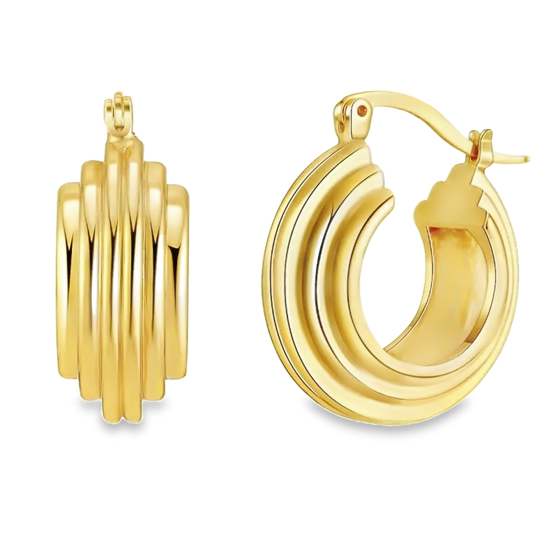 Gold Statement Hoop Earrings by Teall