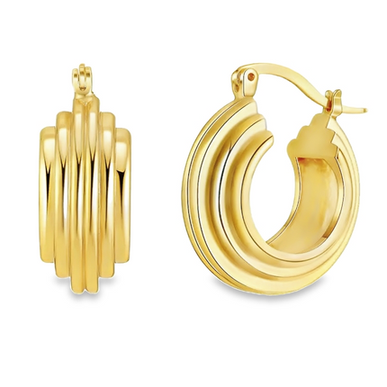 Gold Statement Hoop Earrings by Teall