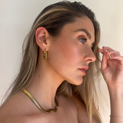 Teall Thick Gold Snake Statement Chain Necklace