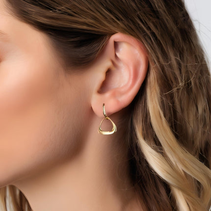 Teall Gold Drop Hoop Earrings l Hypoallergenic