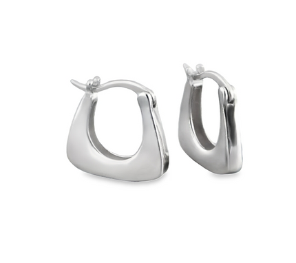 Classic Silver Huggie Hoops Earrings by Teall