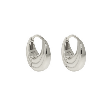 Sterling Silver Hypoallergenic Ribbed Huggie Earrings