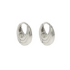 Sterling Silver Hypoallergenic Ribbed Huggie Earrings