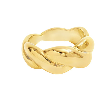 Chunky Gold Rope Knot Statement Ring by Teall