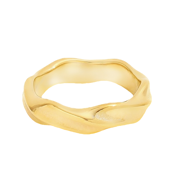 Gold Simple Curved Band Ring