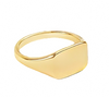 Teall Gold Simple Rectangular Signet Ring