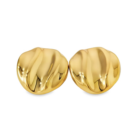 Teall Round Textured Statement Stud Earrings