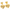 Gold Stud Statement Earrings with Drop Heart Pendant by Teall