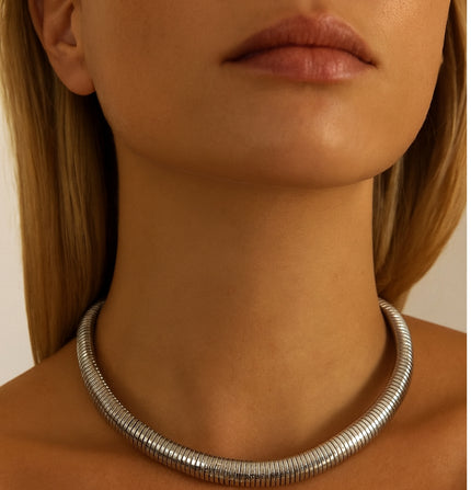 Thick Gold Choker Necklace by Teall