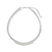 Silver necklace on a white background