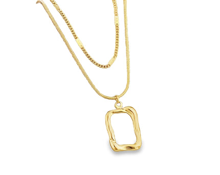 Textured Rectangle Pendant Necklace by Teall