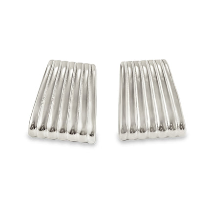Ribbed Statement Stud Earrings by Teall