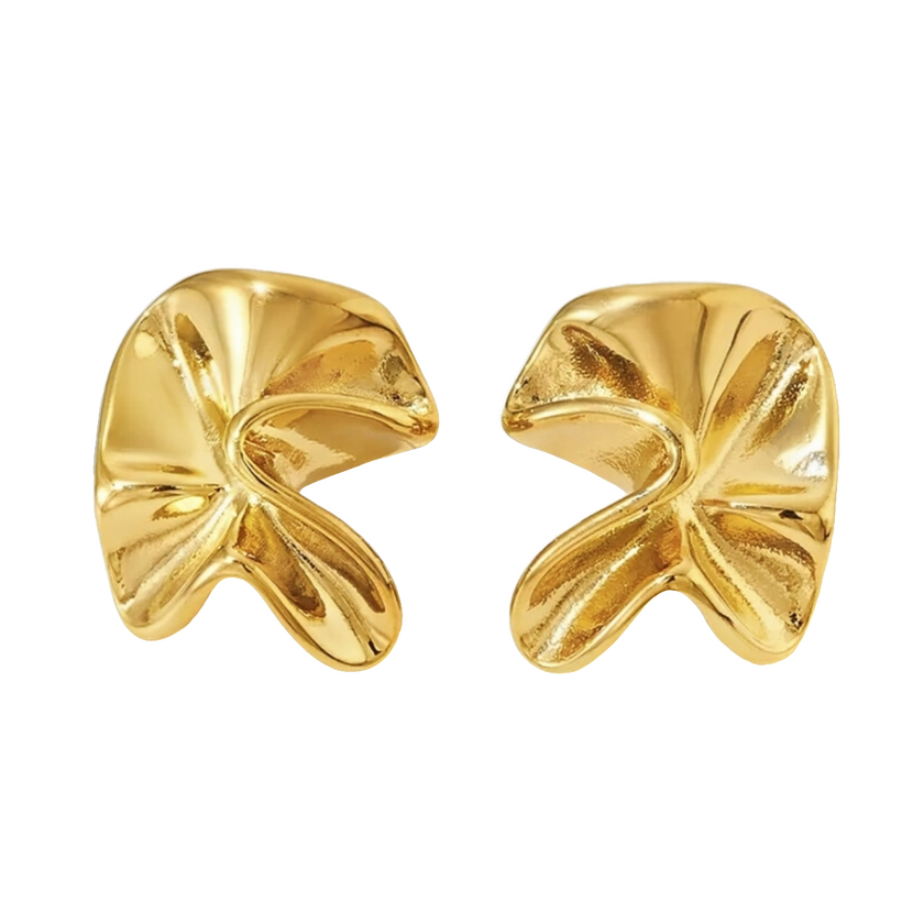 Teall Gold Geometric Statement Stud Earrings with a modern design, suitable for everyday wear and various occasions.