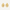 Pair of gold earrings on a light gray background
