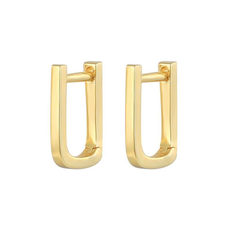 Teall Gold Geometric Hoop Earrings l Hypoallergenic