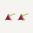 Pink Triangle Gold Studs on Clear background by Teall Jewellery Perth WA