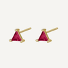 Pink Triangle Gold Studs on Clear background by Teall Jewellery Perth WA