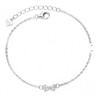 Teall Jewellery sterling silver bracelet featuring a delicate bow design at the centre with an adjustable chain and clasp, displayed on a white background