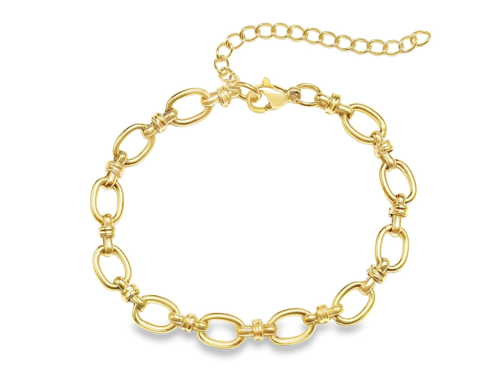 Ava Bracelet by Teall — gold or silver oval link chain bracelet with adjustable clasp, waterproof and stylish everyday accessory