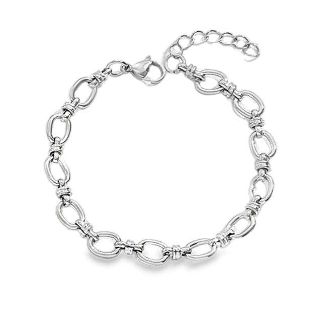 Ava Bracelet by Teall — gold or silver oval link chain bracelet with adjustable clasp, waterproof and stylish everyday accessory