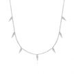 Teall Silver Chain Necklace with Clear Stone Triangle Pendant Detailing