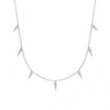 Teall Silver Chain Necklace with Clear Stone Triangle Pendant Detailing