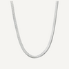 Teall Jewellery sterling silver snake chain necklace with smooth, polished finish, minimalist and elegant design displayed on a white background
