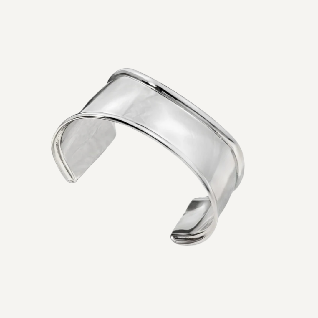 Celeste Cuff by Teall — sterling silver statement cuff bracelet with polished finish, waterproof and elegant modern jewellery piece.