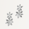 Charlotte Earrings by Teall statement flower drop earrings in silver